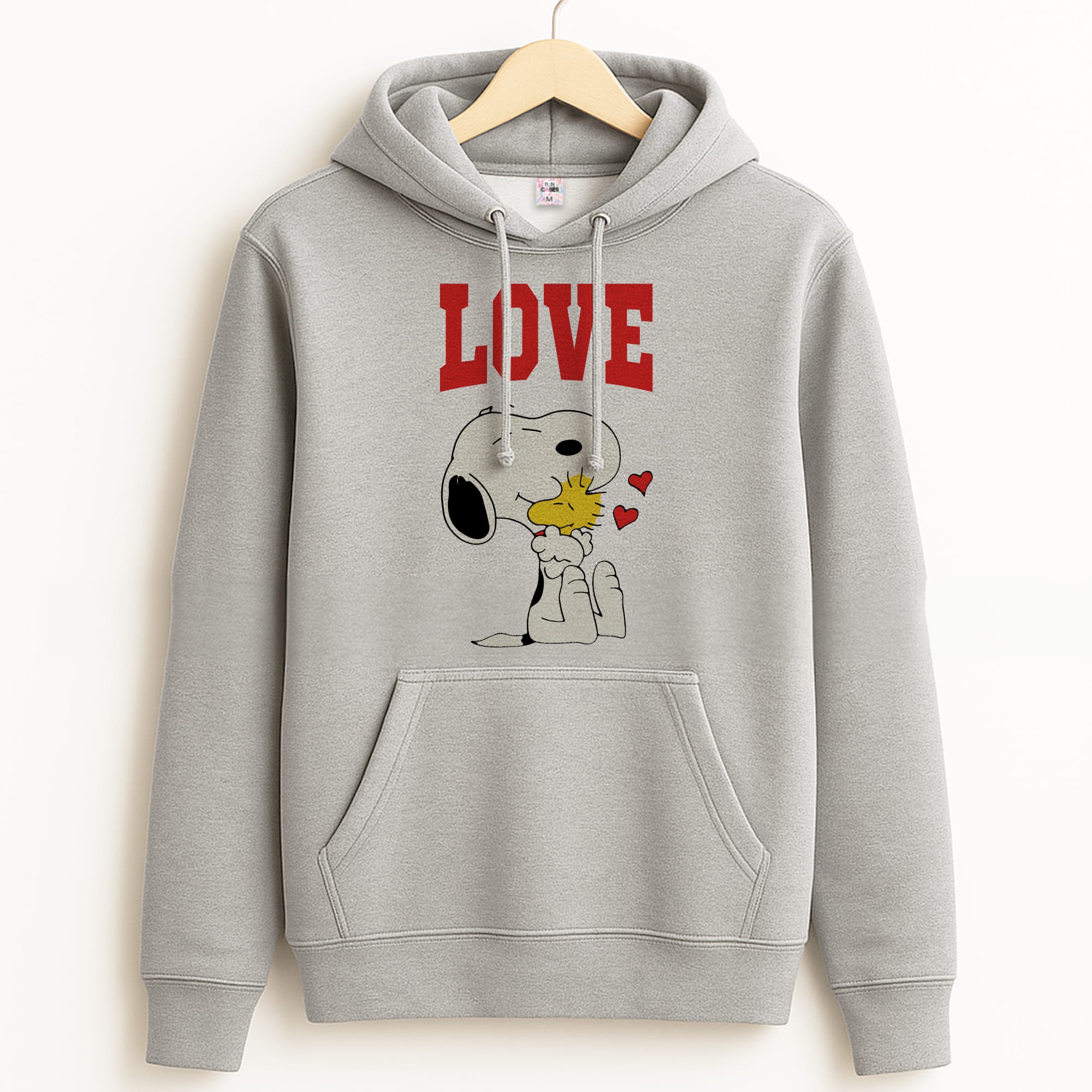 Love Cartoon Beagle  Grey Hoodie