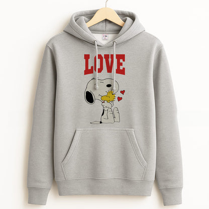 Love Cartoon Beagle  Grey Hoodie