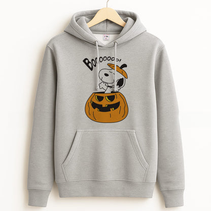Cartoon Beagle Pumpkin Grey Hoodie