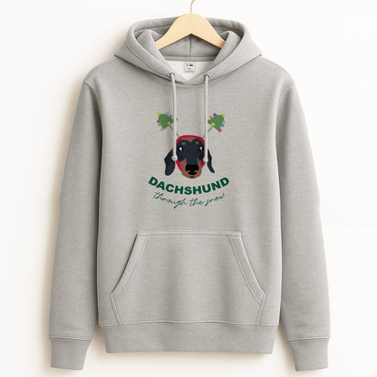 Dachshund Through The Snow Grey Hoodie