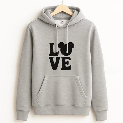 Mouse Love Valentine's Grey Hoodie