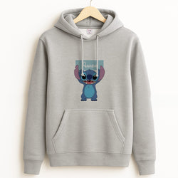 Standing Blue Alien - Personalised Disney Grey Hoodie