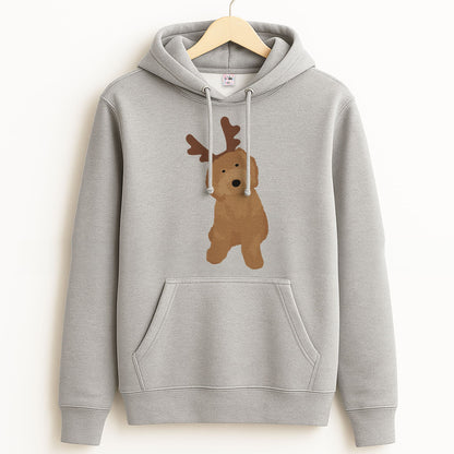 Dog Christmas Ears Grey Hoodie