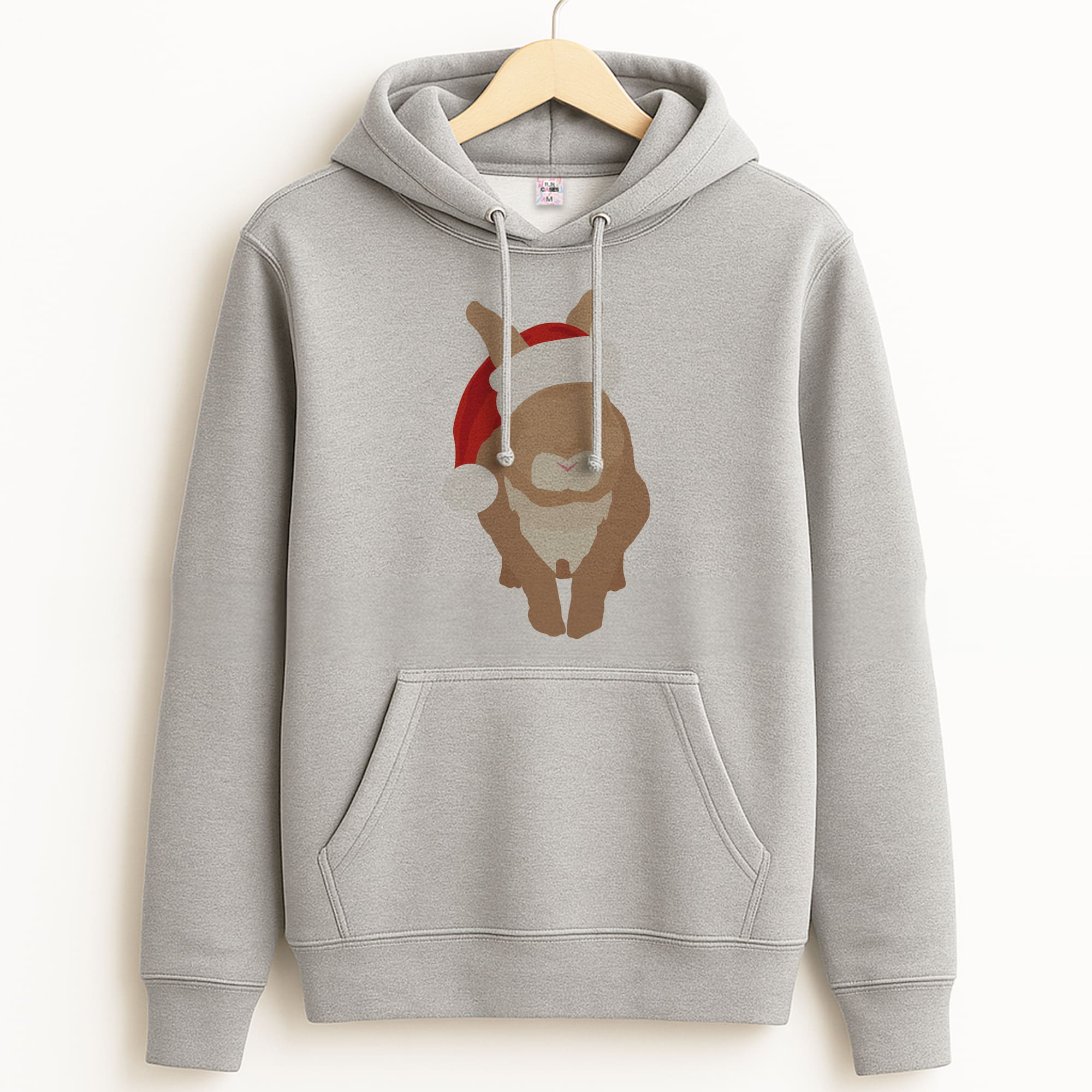 Rabbit Christmas Ears Grey Hoodie