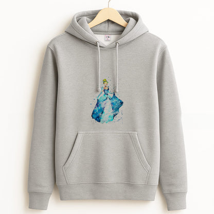 Watercolour Cinderella Fairytale Grey Hoodie