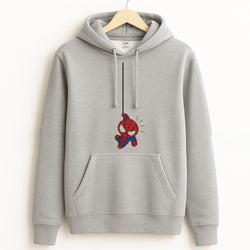 Blue Hanging Spider Hero Grey Hoodie