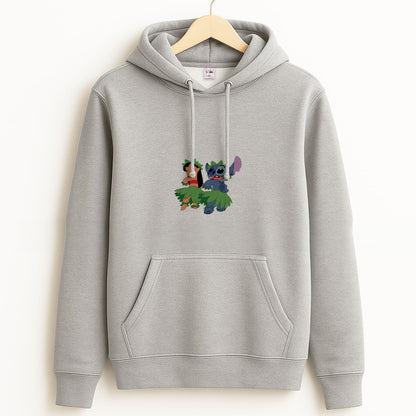 Lilo And Alien Blue Hoola Grey Hoodie
