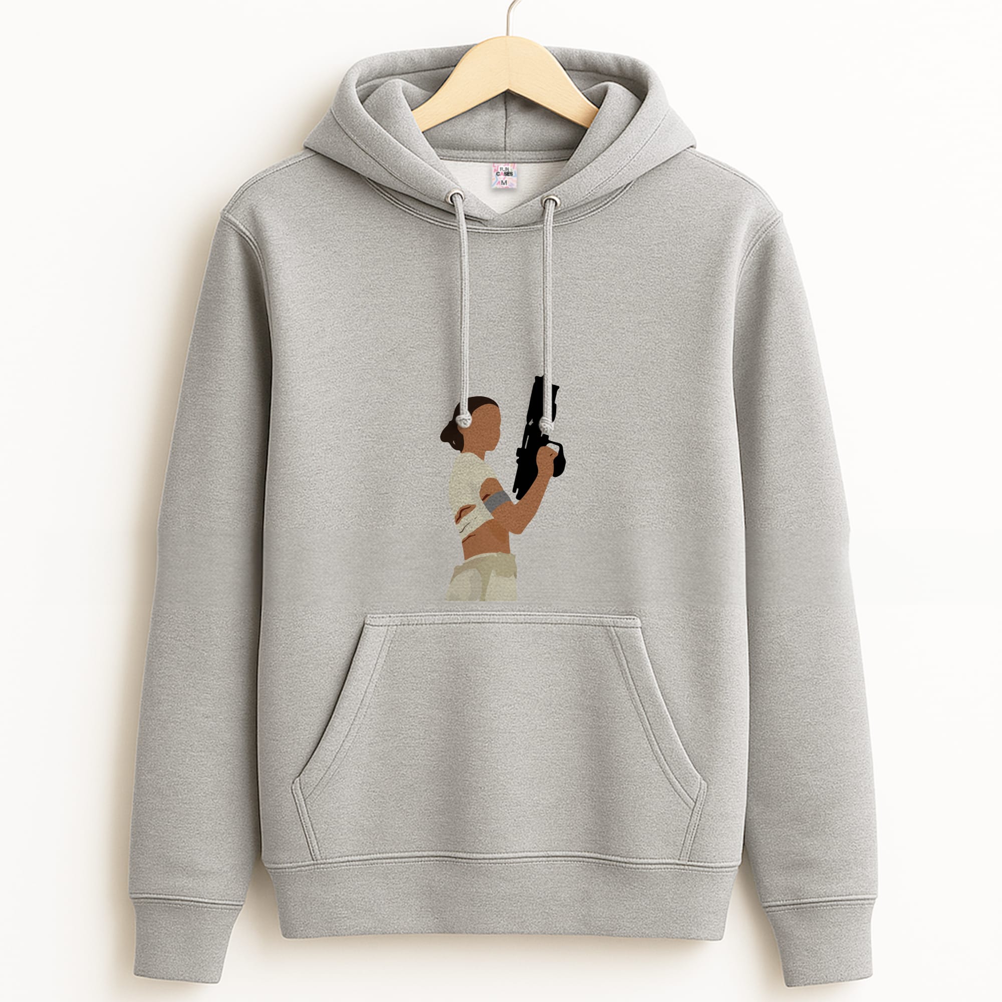 Leia With Gun Grey Hoodie