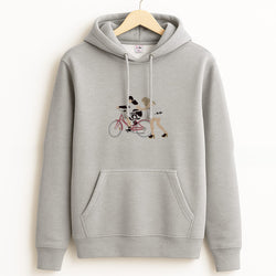 David Riding A Bike Grey Hoodie