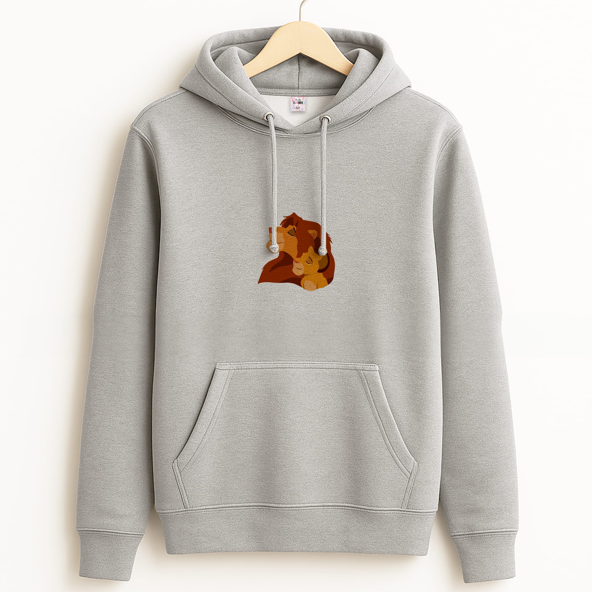 King Lion And Cub Grey Hoodie