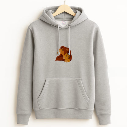 King Lion And Cub Grey Hoodie