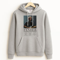 Fender Orange Song List Grey Hoodie