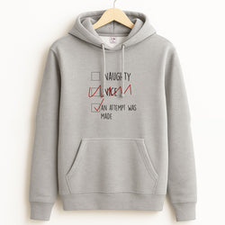 An Attempt Was Made - Naughty Or Nice  Grey Hoodie
