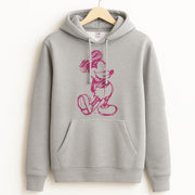 Sketched Mouse Outline Pink Hoodie 2