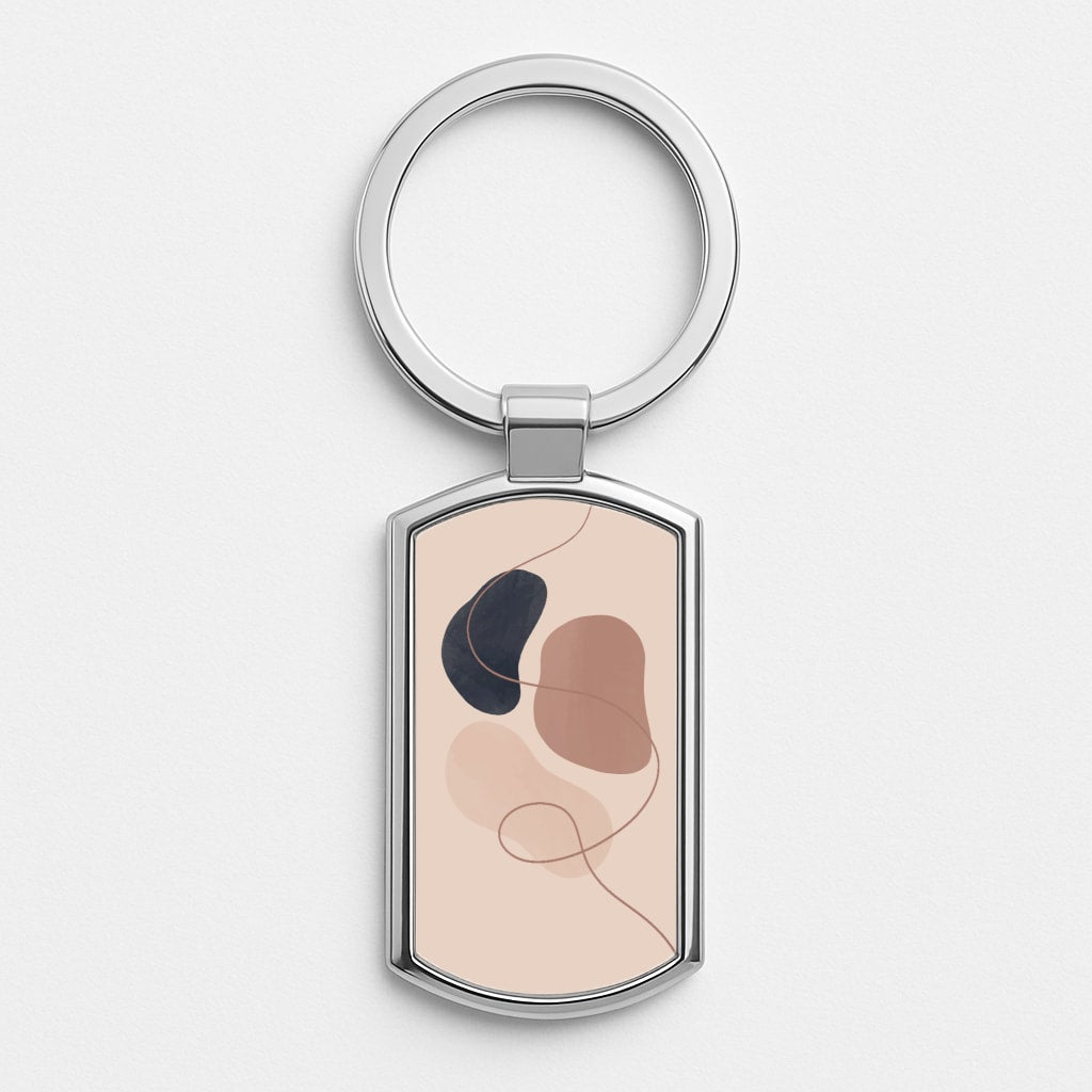 Abstract Pattern II Silver Keyring