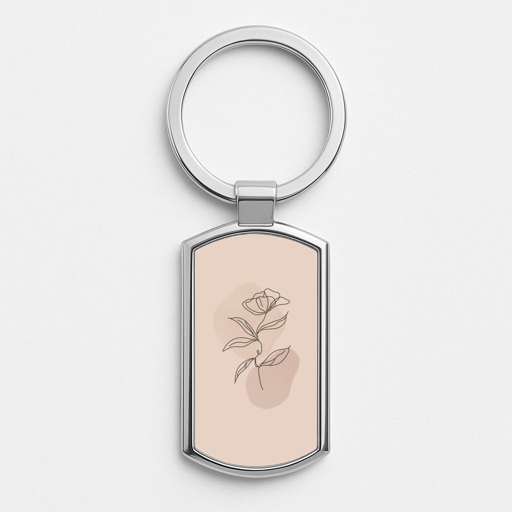 Abstract Pattern IX Silver Keyring