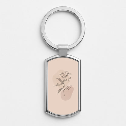 Abstract Pattern IX Silver Keyring