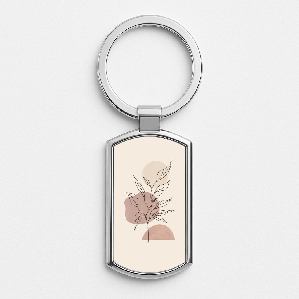 Abstract Pattern X Silver Keyring
