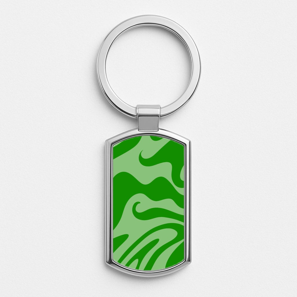 Colourful Abstract Pattern II Silver Keyring