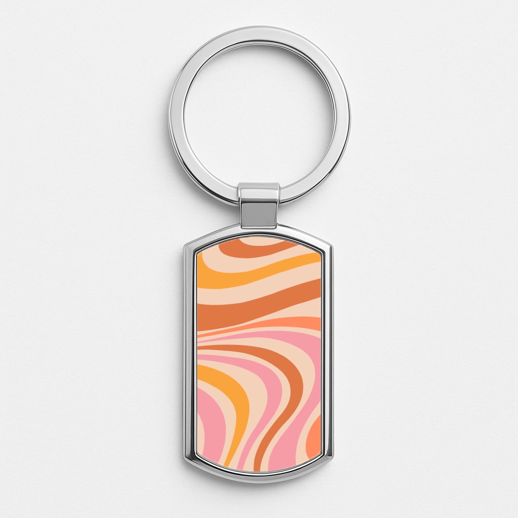 Colourful Abstract Pattern III Luxury Keyring