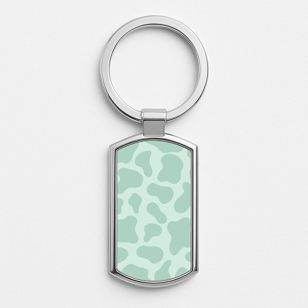 Colourful Abstract Pattern IV Silver Keyring