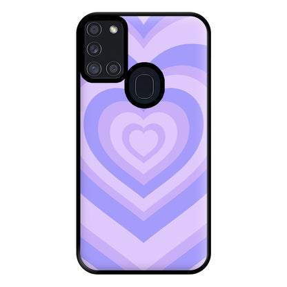 Purple - Colourful Hearts Phone Case for Galaxy A21s