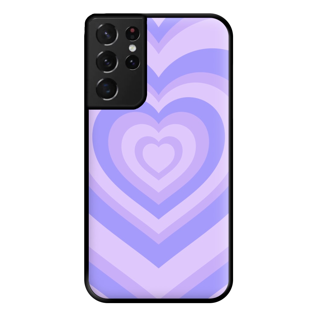 Purple - Colourful Hearts Phone Case for Galaxy S21 Ultra