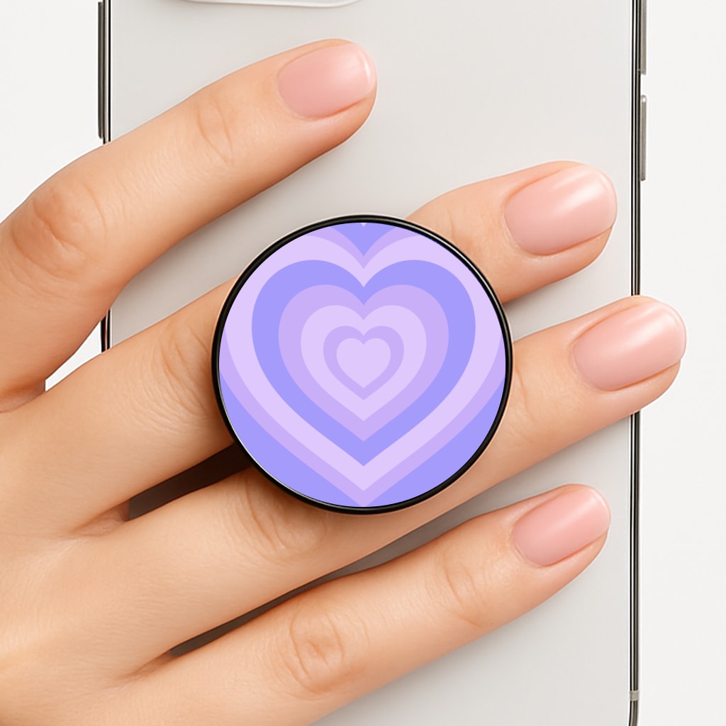 Purple - Colourful Hearts Phone Grip