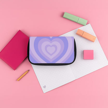 Purple - Colourful Hearts Pencil Case