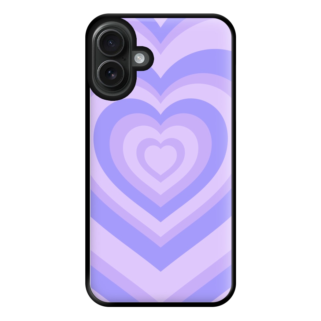 Purple - Colourful Hearts Phone Case for iPhone 16 Plus