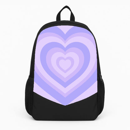 Purple - Colourful Hearts Large Backpack