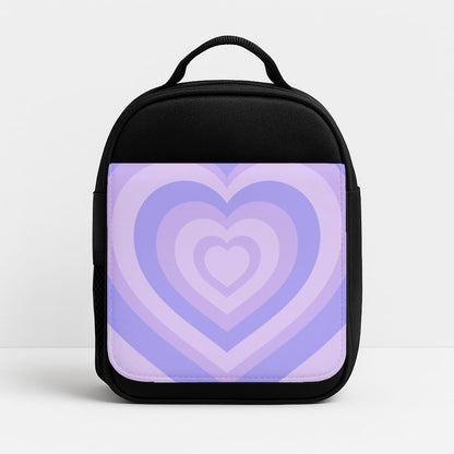 Purple - Colourful Hearts Insulated Lunchbox