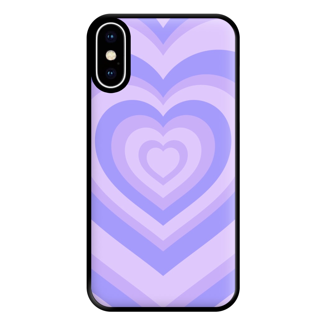 Purple - Colourful Hearts Phone Case for iPhone XS Max