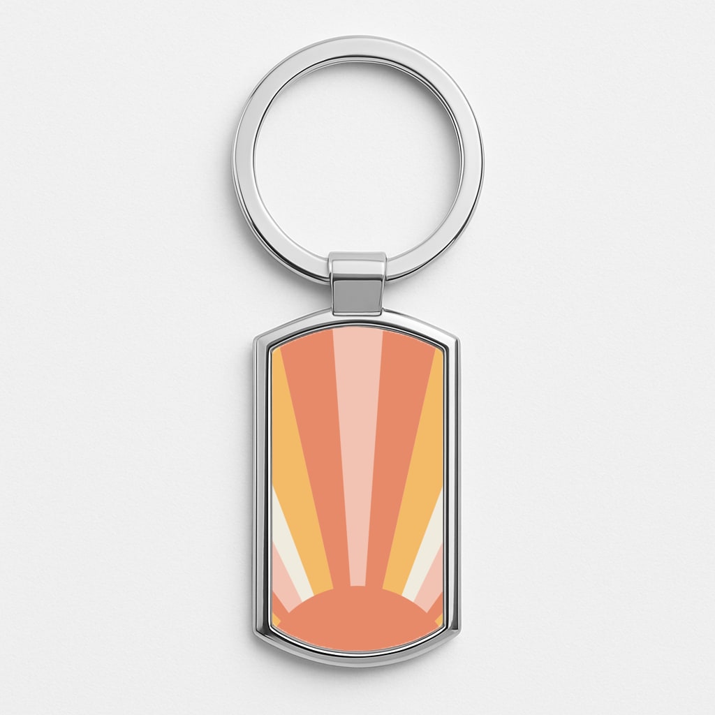 Colourful Abstract Pattern IX Silver Keyring