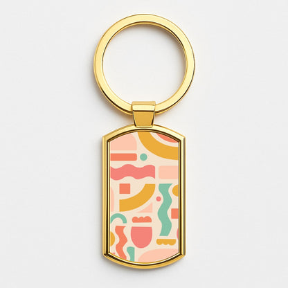 Abstract Patterns 21 Gold Keyring