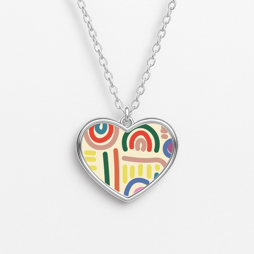 Abstract Patterns 23 Heart Necklace