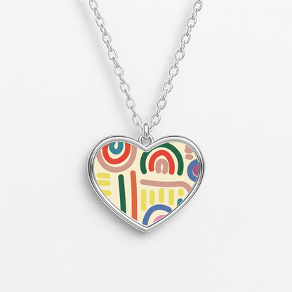 Abstract Patterns 23 Heart Necklace