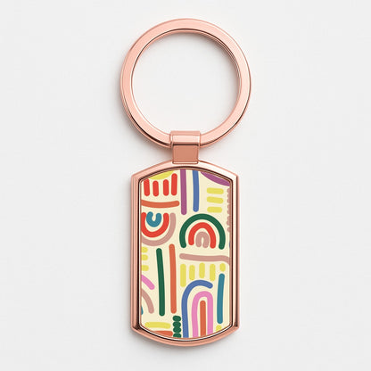 Abstract Patterns 23 Rose Gold Keyring