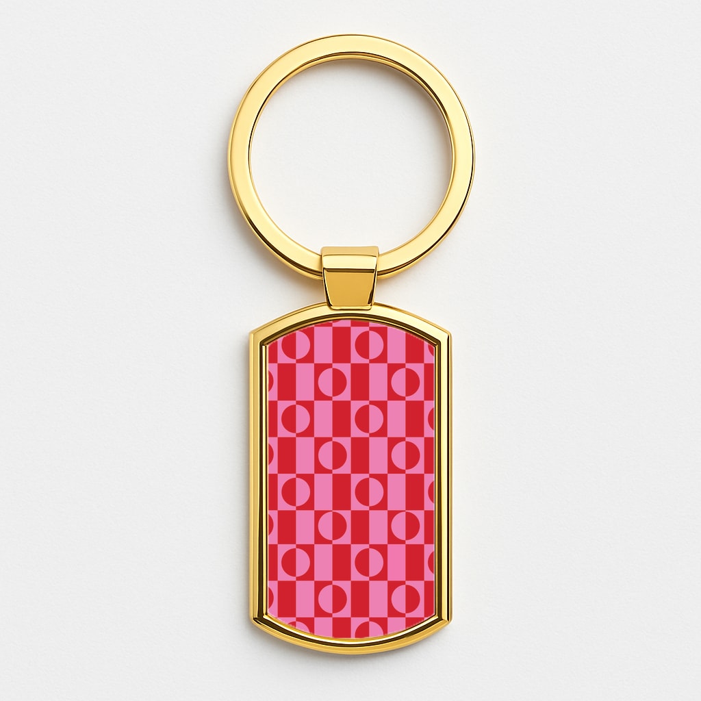 Abstract Patterns 26 Gold Keyring