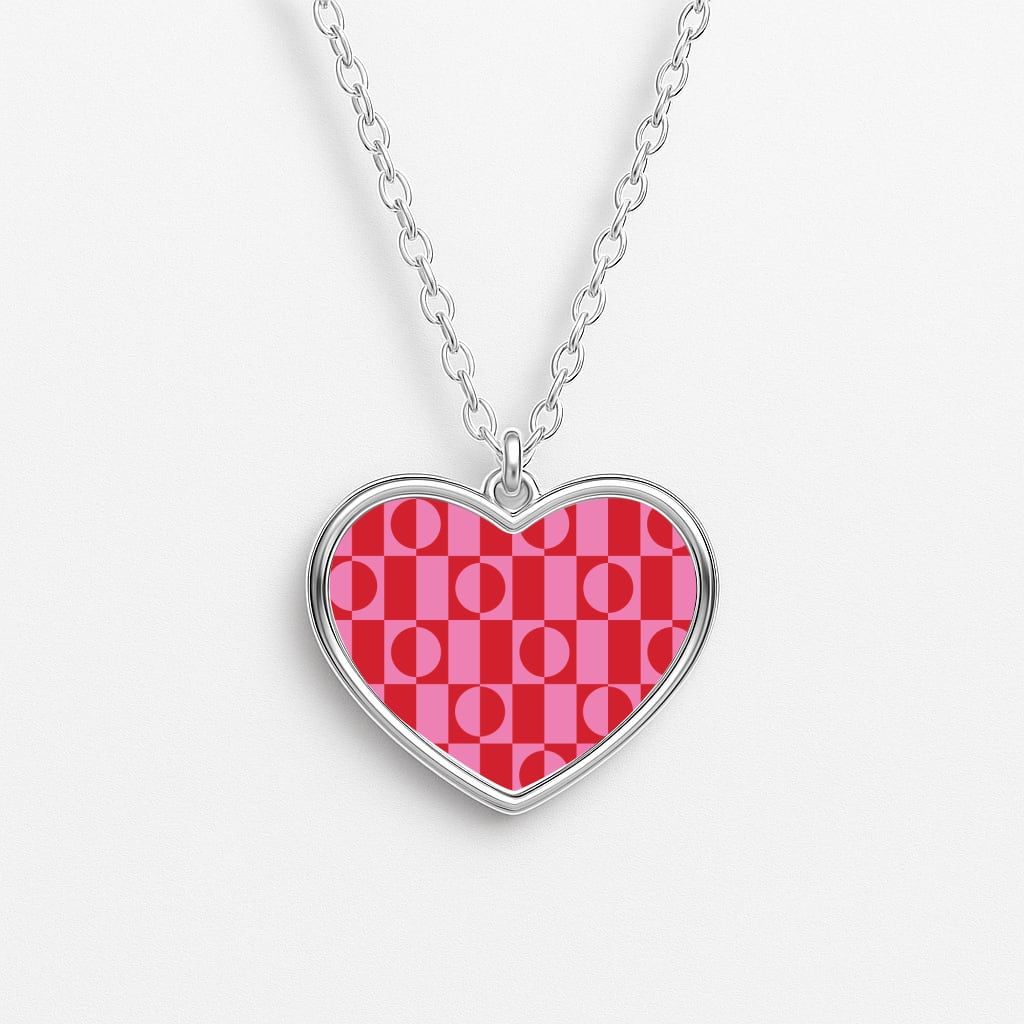 Abstract Patterns 26 Heart Necklace