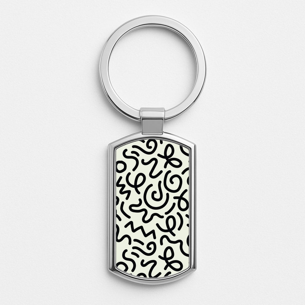 Abstract Patterns 28 Silver Keyring