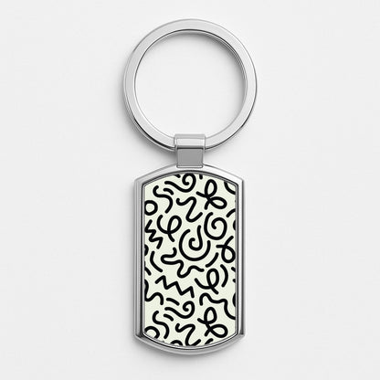 Abstract Patterns 28 Silver Keyring