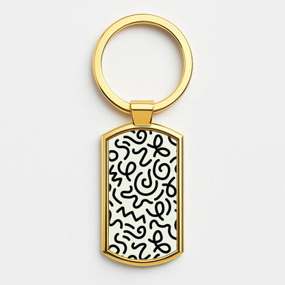 Abstract Patterns 28 Gold Keyring