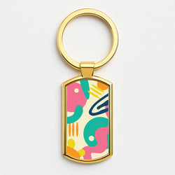 Abstract Pattern 1 Gold Keyring
