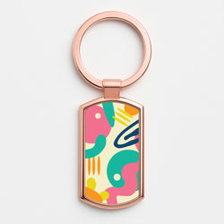 Abstract Pattern 1 Rose Gold Keyring