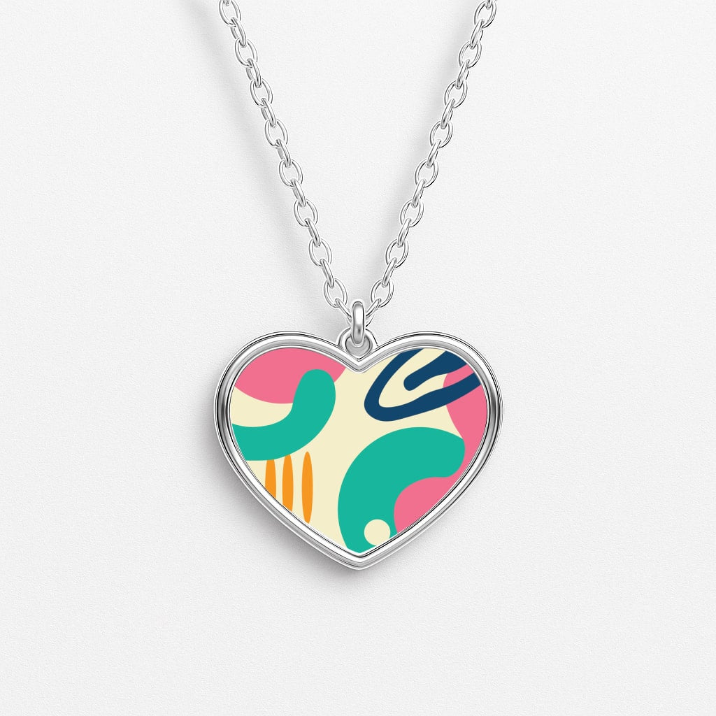 Abstract Pattern 1 Heart Necklace