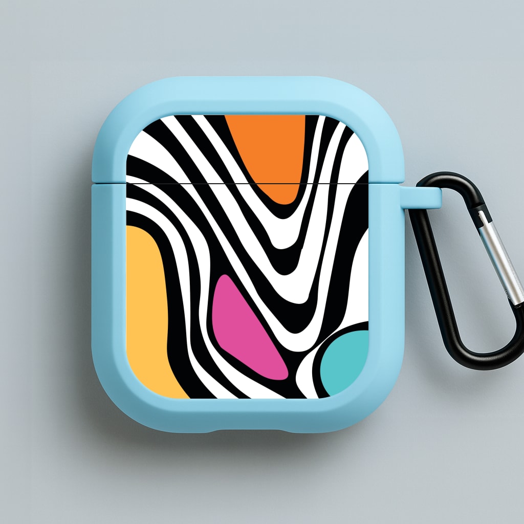 Abstract Pattern 5 Blue AirPods Case