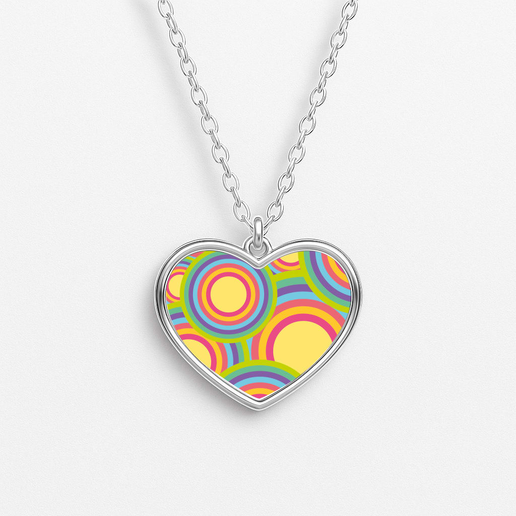Abstract Pattern 6 Heart Necklace