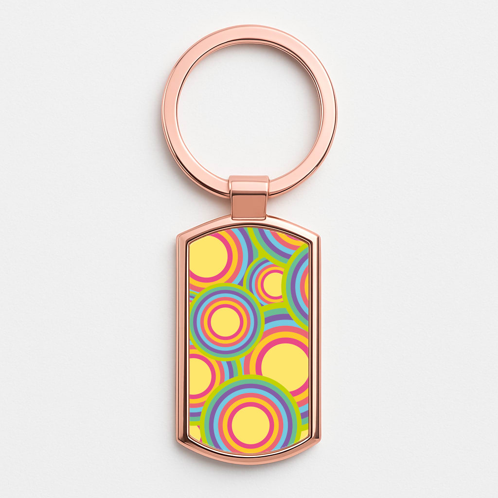 Abstract Pattern 6 Rose Gold Keyring