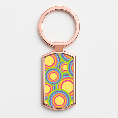 Abstract Pattern 6 Rose Gold Keyring